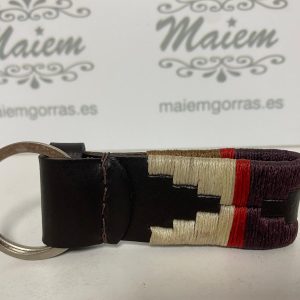 LLAVERO PIEL VACUNO MARRON-BEIGE