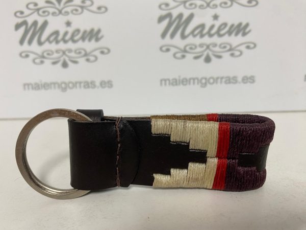 LLAVERO PIEL VACUNO MARRON-BEIGE