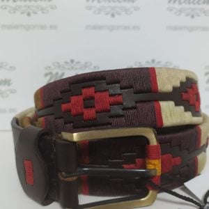 Cinturón Argentino Piel Vacuno Marrón-Rojo
