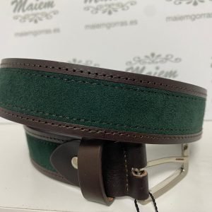 Cinturón Piel y Serraje Verde