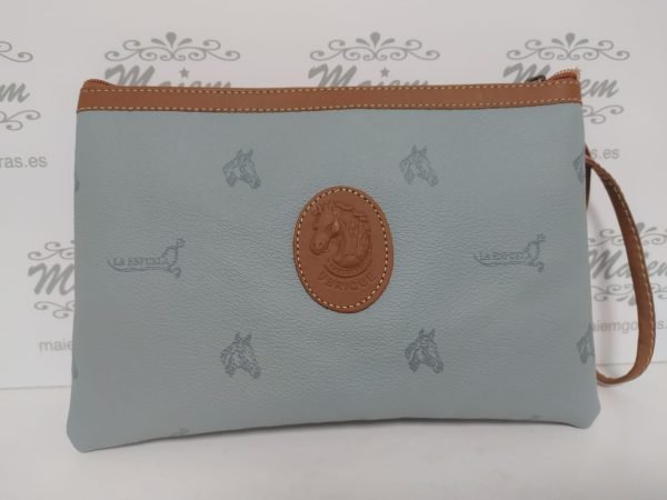 Cartera de Mano Piel La Espuela Azul Cielo
