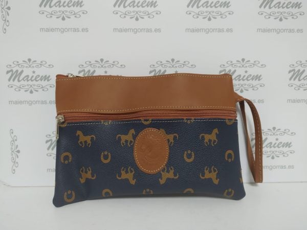Cartera de Mano Piel La Espuela Azul Marino